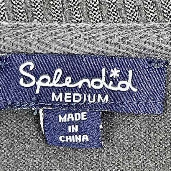 Splendid Dream Slub Pullover Sweatshirt Gray Crewneck Women’s Medium Cozy Lounge - Picture 5 of 9